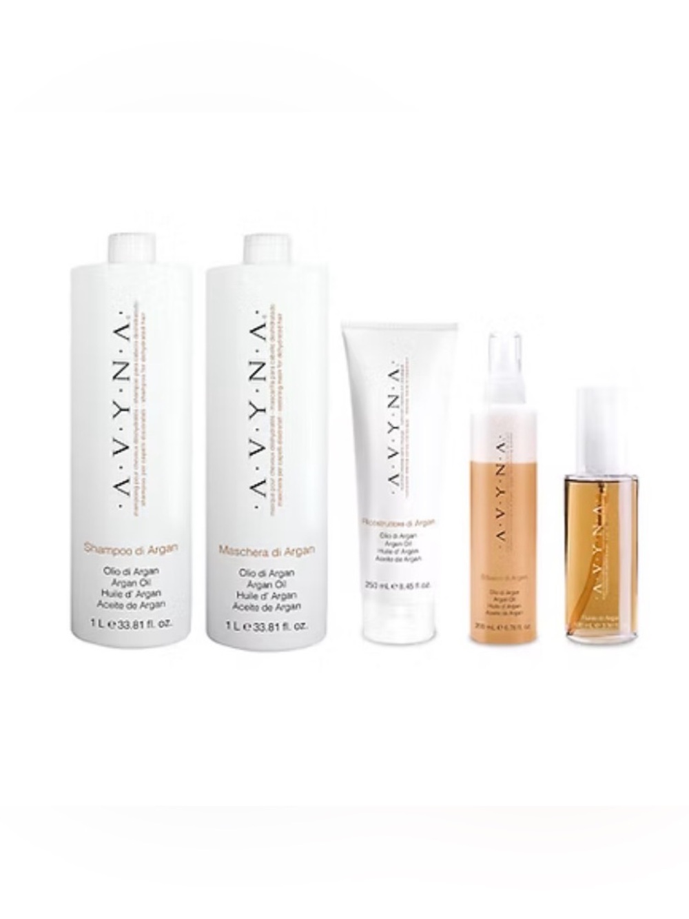 Aavyna Argan Oil Set - Shampoo, Conditioner, leave in spray + cream + oil